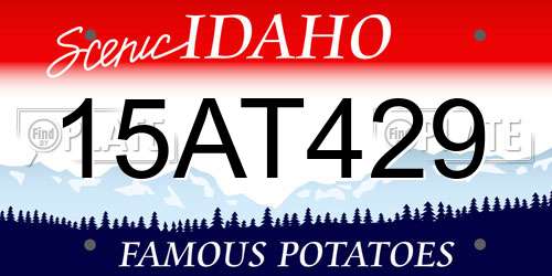 15AT429 Idaho License Plate