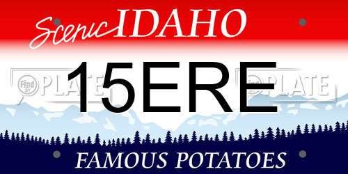 15ERE Idaho License Plate