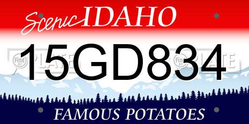15GD834 Idaho License Plate