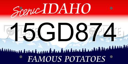 15GD874 Idaho License Plate