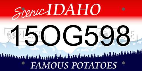 15OG598 Idaho License Plate