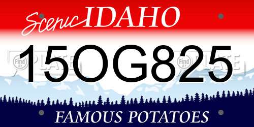 15OG825 Idaho License Plate