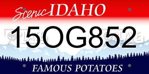 15OG852 Idaho License Plate