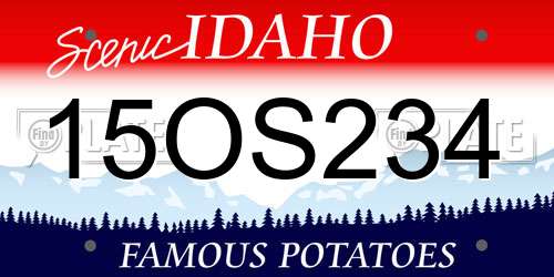 15OS234 Idaho License Plate