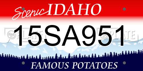 15SA951 Idaho License Plate