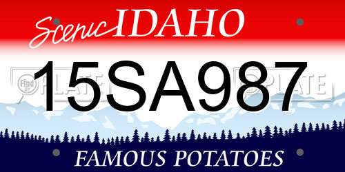 15SA987 Idaho License Plate