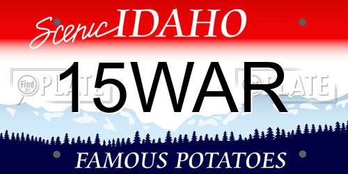 15WAR Idaho License Plate