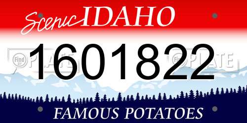 1601822 Idaho License Plate