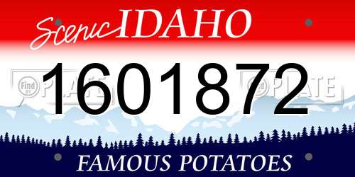 1601872 Idaho License Plate