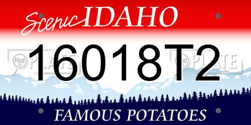 16018T2 Idaho License Plate
