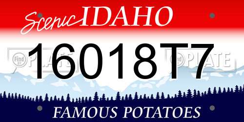 16018T7 Idaho License Plate