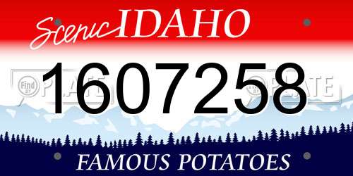 1607258 Idaho License Plate