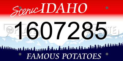 1607285 Idaho License Plate