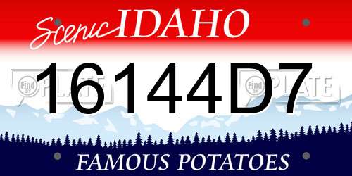 16144D7 Idaho License Plate