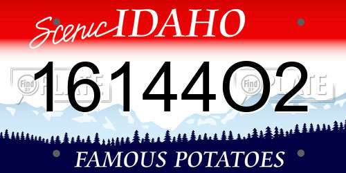 16144O2 Idaho License Plate