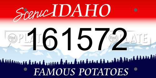 161572 Idaho License Plate