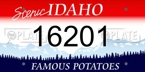 16201 Idaho License Plate