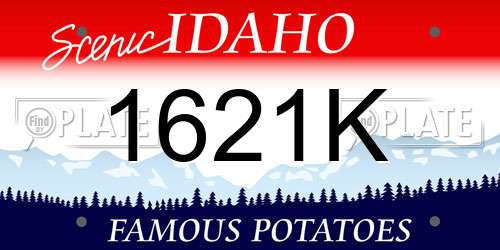 1621K Idaho License Plate