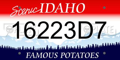 16223D7 Idaho License Plate