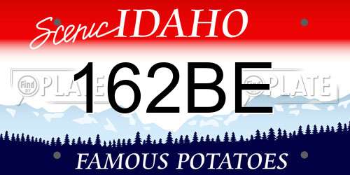 162BE Idaho License Plate
