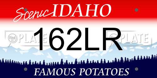 162LR Idaho License Plate