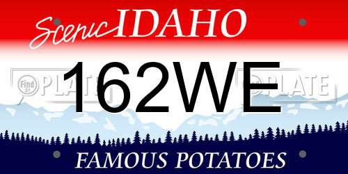 162WE Idaho License Plate