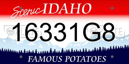 16331G8 Idaho License Plate