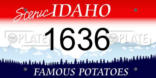 1636 Idaho License Plate