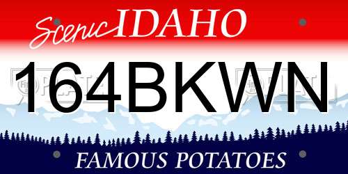 164BKWN Idaho License Plate