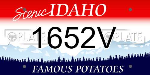 1652V Idaho License Plate