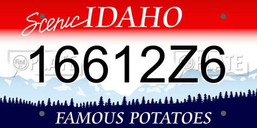 16612Z6 Idaho License Plate