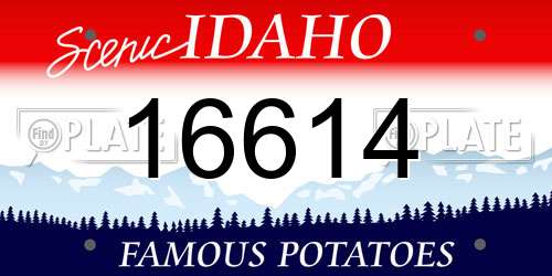 16614 Idaho License Plate