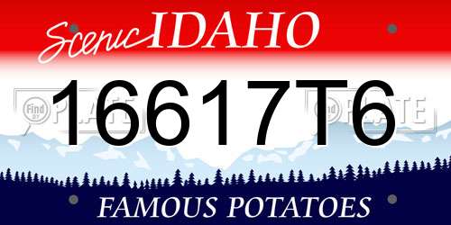 16617T6 Idaho License Plate