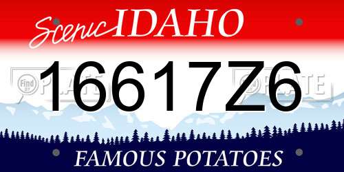 16617Z6 Idaho License Plate