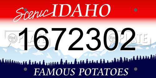 1672302 Idaho License Plate