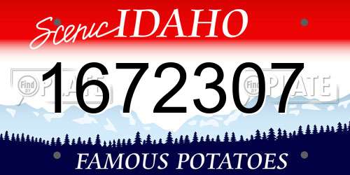 1672307 Idaho License Plate