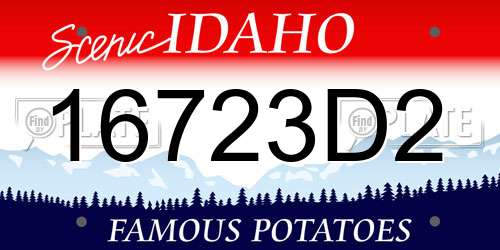 16723D2 Idaho License Plate