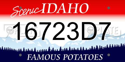 16723D7 Idaho License Plate