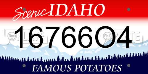 16766O4 Idaho License Plate