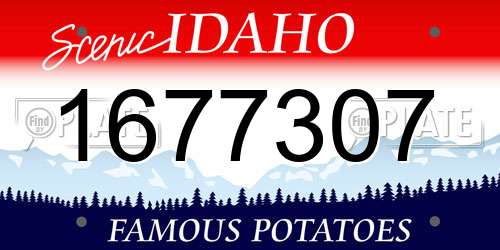 1677307 Idaho License Plate