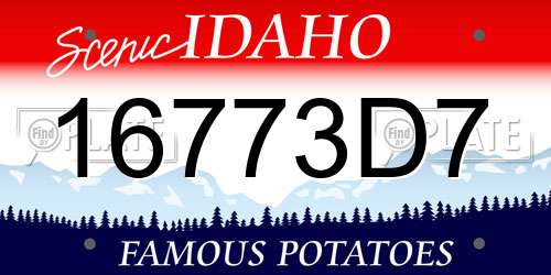 16773D7 Idaho License Plate