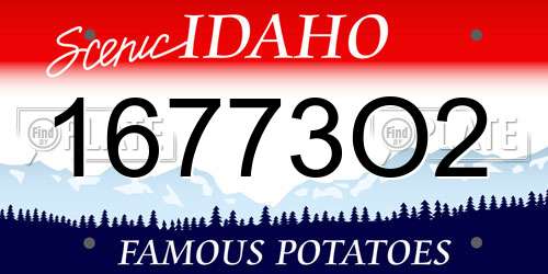 16773O2 Idaho License Plate