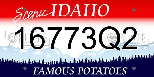 16773Q2 Idaho License Plate