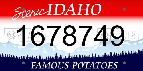 1678749 Idaho License Plate