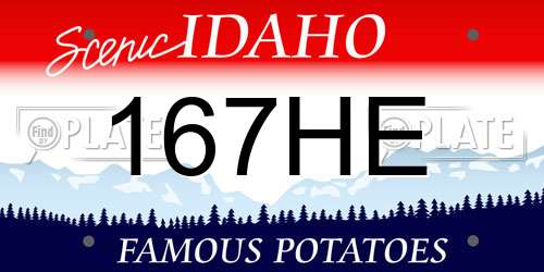 167HE Idaho License Plate