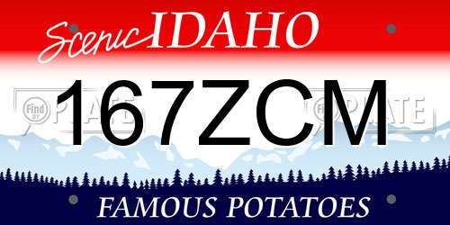 167ZCM Idaho License Plate