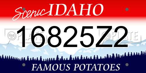 16825Z2 Idaho License Plate