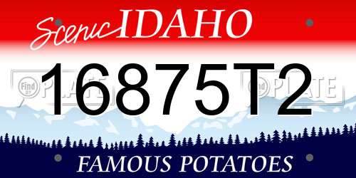 16875T2 Idaho License Plate