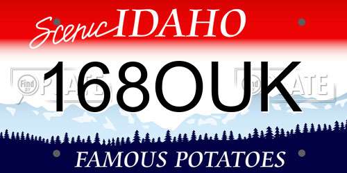 168OUK Idaho License Plate