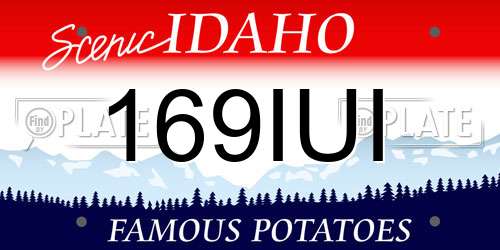 169IUI Idaho License Plate
